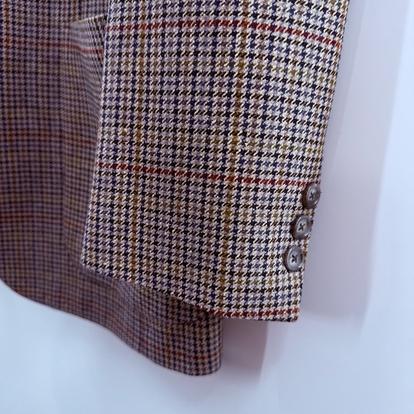 Burberry Vintage Men’s Houndstooth 100% Natural Wool Blazer Sport Coat Size 40R - Picture 4 of 10